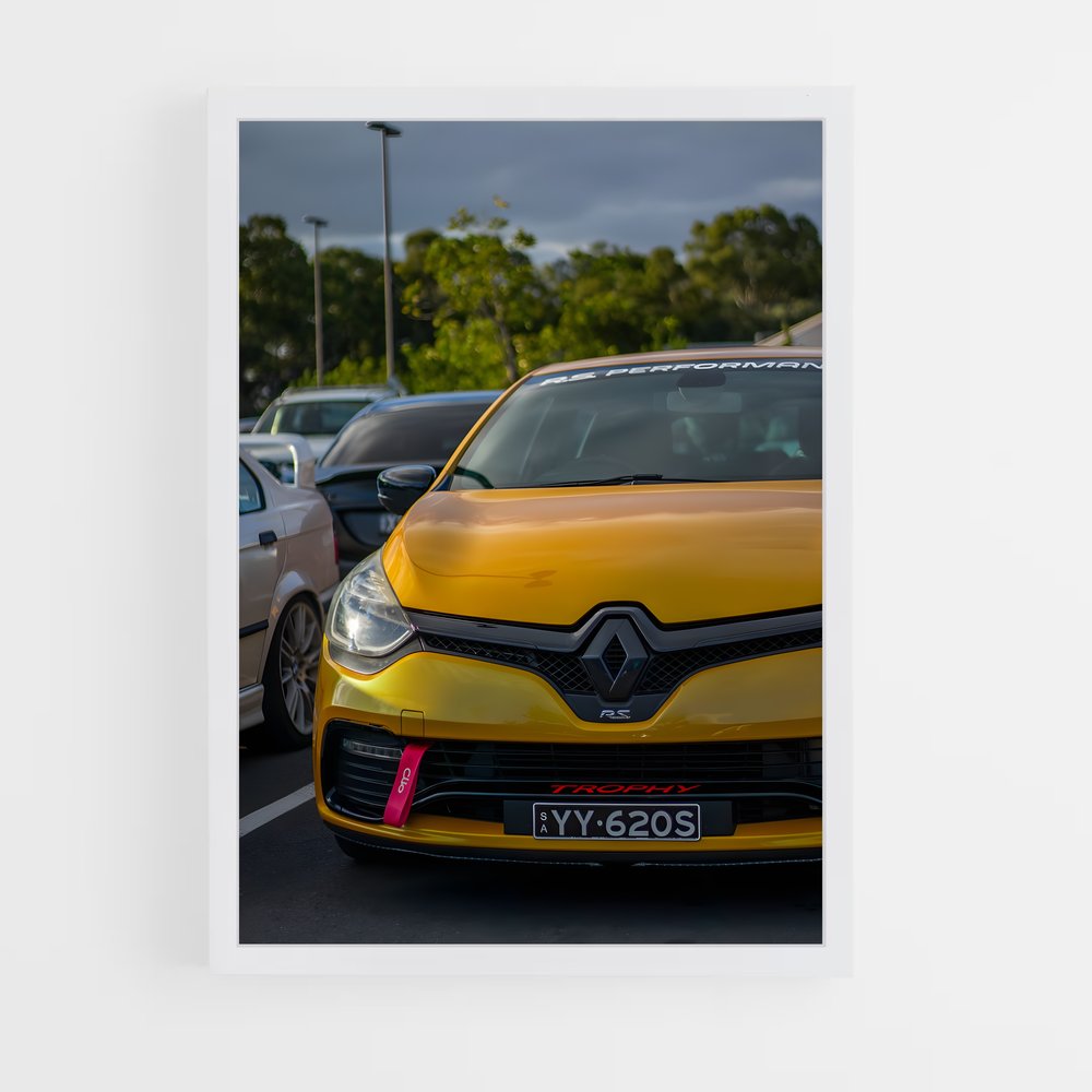 Poster Clio Jaune Éblouissante – affiche Renault (vue 3)